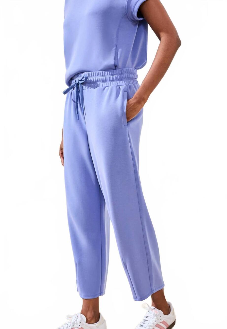 NEW TRIBAL cropped barrel leg jogger pants in baja blue